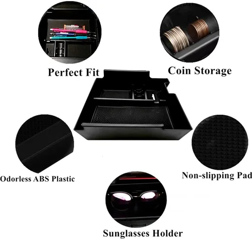 Vista 6 de Organizador de Consola Central Caja de Almacenamiento Interior compatible con Ford Explorer 2019 2018 2017 2016 2015 2014 2013 2012 Accesorios