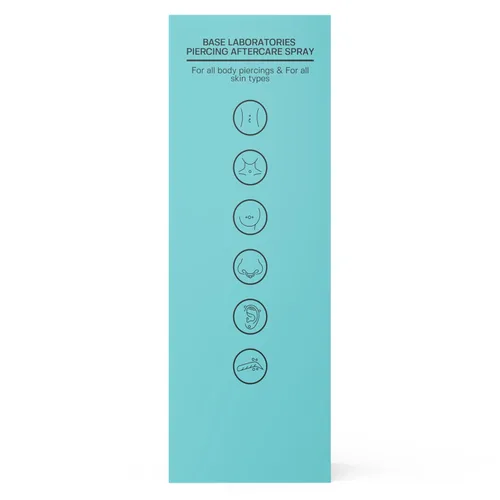 Vista 8 de BASE LABORATORIES Spray de cuidado posterior de piercings de 4 onzas Spray salino para piercings Spray limpiador de piercing de oreja Solución
