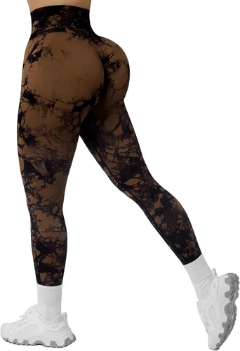 Vista 2 de RXRXCOCO Leggings cruzados sin costuras para mujer, cintura alta, levantamiento de glúteos, pantalones de yoga para entrenamiento