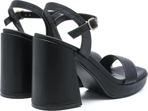 Vista 2 de Gufobela Sandalias de plataforma para mujer, sandalias de tacón grueso con puntera abierta, tacones altos, para noche, boda, fiesta, baile, verano