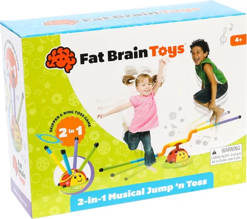 Vista 7 de Fat Brain Toys Salto y lanzamiento musical 2 en 1, juegos activos para interiores y exteriores para niños a partir de 4 años, juguetes divertidos