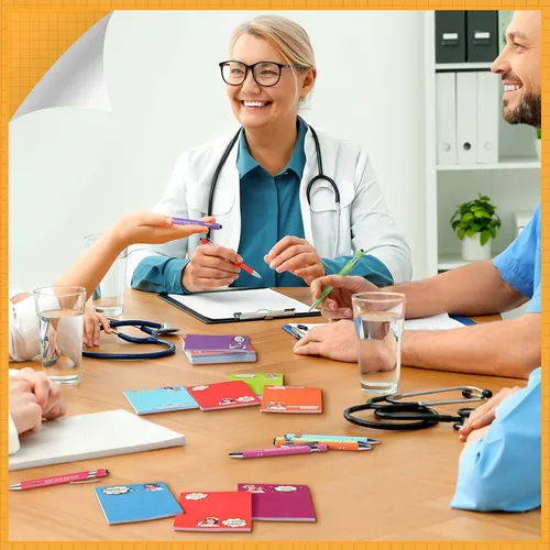 Vista 7 de Sabary 32 Piezas Blocs de Notas para Enfermeras con Bolígrafos Mini 16 Notas Adhesivas Divertidas 16 Bolígrafos Bulk Cuaderno Temático Médico Regalo