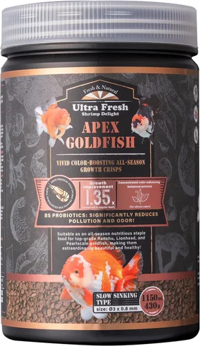 Vista 12 de Ultra Fresh Apex Goldfish Crisps Potenciadores de Color, Alimento para Peces Goldfish con Ingredientes Naturales Premium Potenciadores