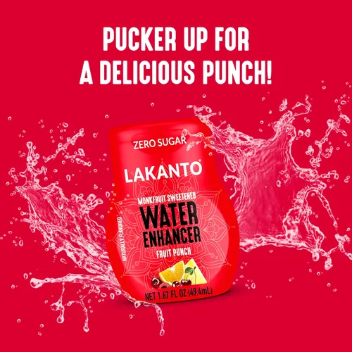 Vista 3 de Lakanto Potenciador de agua sin azúcar, endulzado con edulcorante de fruta de monje y eritritol, hidratación líquida H2O para llevar, cero azúcar