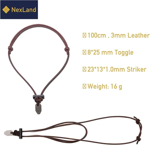 Vista 7 de Collar de cerámica para iniciador de fuego, cordón de cuero FNL