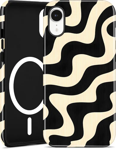 Vista 107 de Jusy Funda magnética Zebra para iPhone XR, color negro