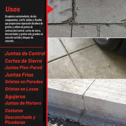 Vista 5 de ElastiPoxy Kit de relleno de grietas y juntas de hormigón epoxi flexible