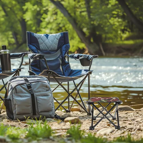 Vista 5 de Portable Folding Camping Stool Frame Lightweight Outdoor Seat for Fishing Hiking Gardening Picnic and Beach Compact Foldable Design for Easy Carry