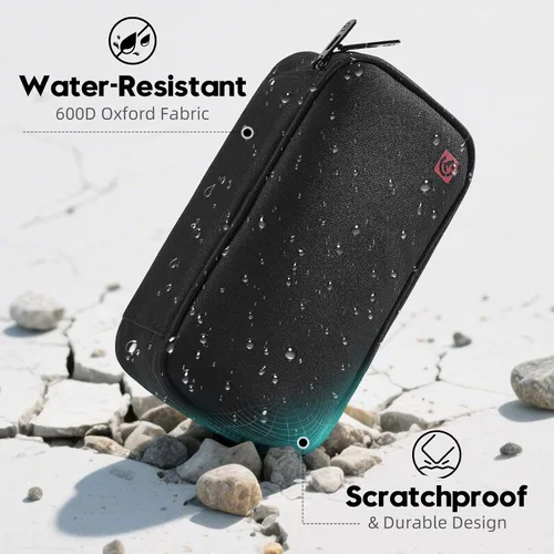 Vista 2 de ALLCAMP - Maletín de viaje para diabéticos, organizador de medicamentos con 4 paquetes de hielo, color negro (9 x 4.72 x 3.14 pulgadas)