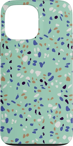 Vista 24 de Fun Vintage Green, Blue, White and Black Terrazzo Case for iPhone 16