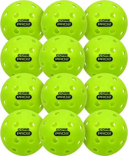 Vista 11 de CORE PRO2 Outdoor Pickleball Balls, 40-Hole Design, Textured Lime Green Surface, Consistent Bounce, Stable Flight and Crack-Resistant Construction