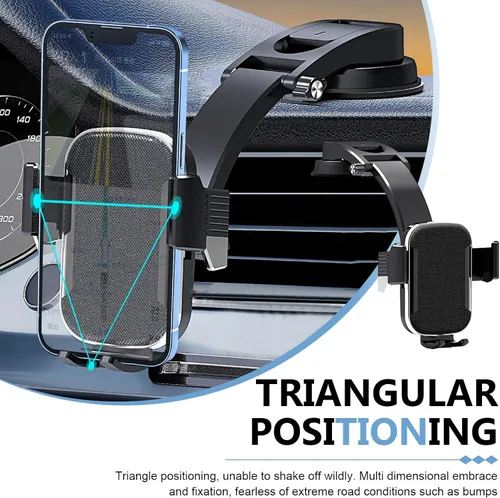 Vista 5 de Soporte para teléfono de automóvil, ABS antideslizante y antigolpes, soporte de teléfono para tablero de instrumentos, soporte de celular ajustable