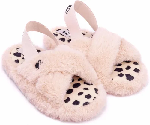 Vista 4 de Barbie Pantuflas para niñas, muñeca para niños, con correa cruzada, deslizadores para casa