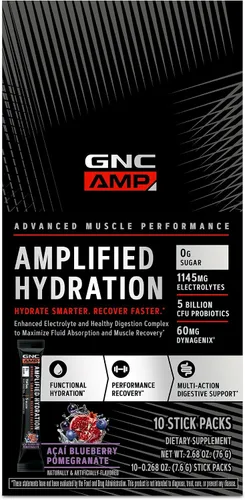 Vista 11 de GNC AMP Amplified Hydration, Acai Blueberry Granada, 20