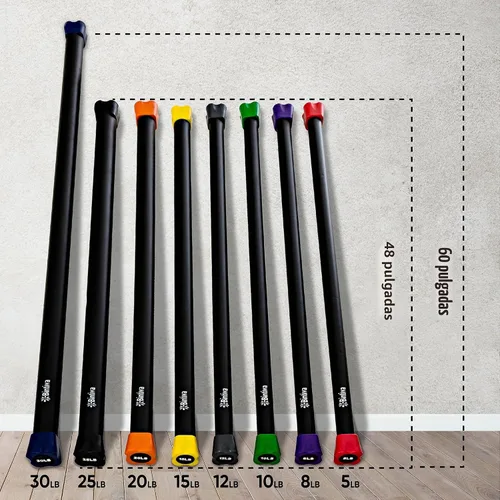 Vista 3 de Weighted Bar Set - Bars for Exercise - Workout Bar - Exercise & Weight Bar