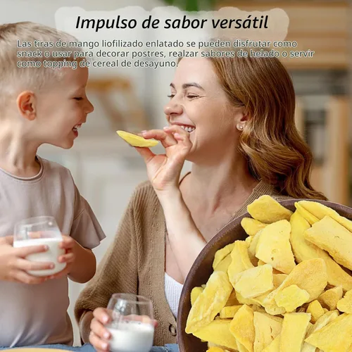 Vista 6 de Mango liofilizado, fruta liofilizada, 120g/4.23OZ de mango natural deshidratado, sin azúcar añadida, nada añadido, snack de superalimento, chips