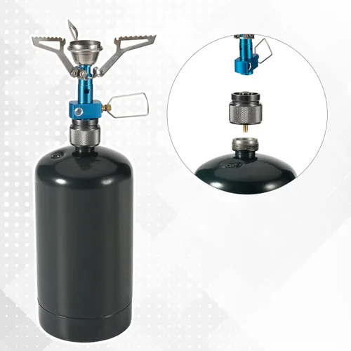 Vista 6 de Adaptador de estufa de camping 1 Lb Entrada de tanque pequeño de propano EN417 Cilindro de salida de válvula lindal LPG Adaptador