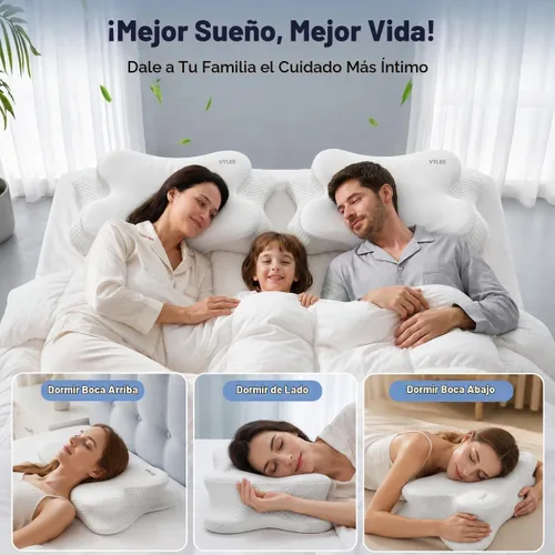 Vista 9 de VYLEE Cervical Neck Pillow, Memory Foam Contour Pillow (White)