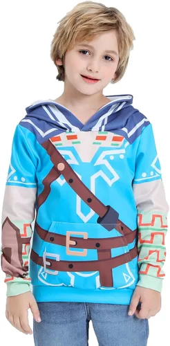 Vista 2 de Sudadera con capucha con estampado 3D para niños, sudadera de manga larga con capucha para Halloween, disfraz de cosplay para niños