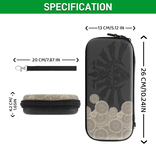 Vista 3 de GLDRAM Switch Carrying Case for Zelda, Portable for Nintendo Switch OLED with Travel Case Protector, White Dockable Switch OLED Skin Cover, Hand