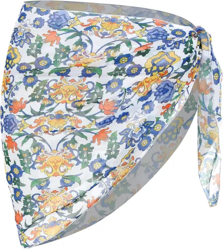 Vista 28 de ZAFUL - Pareo de mujer, pareo de playa, pareo transparente para bikini, pareo de gasa para traje de baño 0- Café