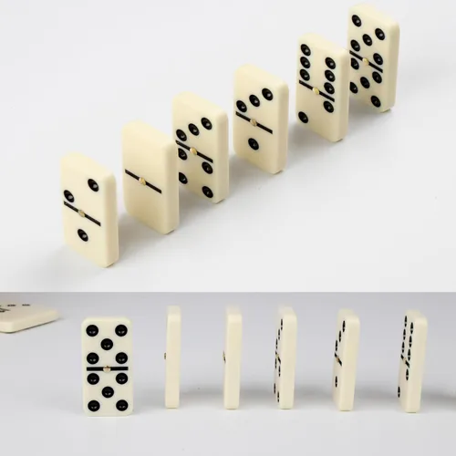 Vista 5 de Juego de dominó para adultos, juego de dominó doble nueve con estuche de madera para juegos de mesa clásicos, para familias y niños, 55 azulejos