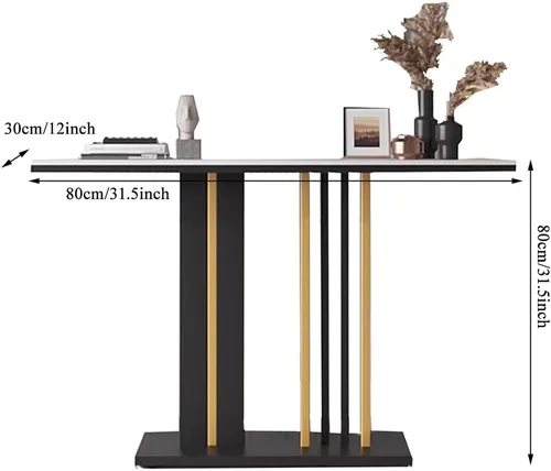 Vista 3 de GIZNXBA Mesa de consola moderna, mesa de sofá estrecha con patas de metal, mesa de entrada, sofá largo detrás del sofá, mesa para entrada, sala