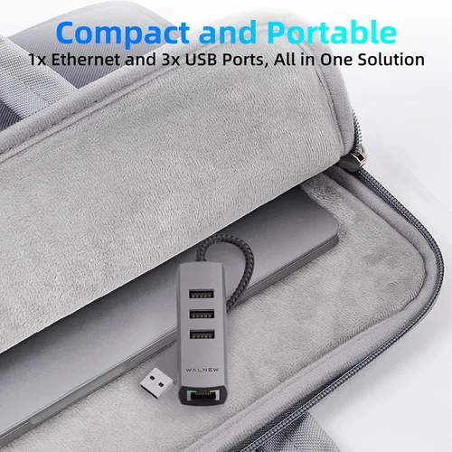 Vista 7 de Adaptador USB A a Ethernet, WALNEW USB 3.0 a RJ45 Gigabit Ethernet, compatible con Mac, MacBook Pro/Air, Samsung Galaxy Tab