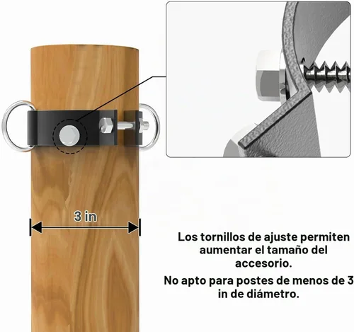 Vista 6 de TANG Abrazadera de anillo en D de 3 pulgadas para toldo de vela, poste de soporte de toldo resistente, postes de soporte de toldo de acero gris