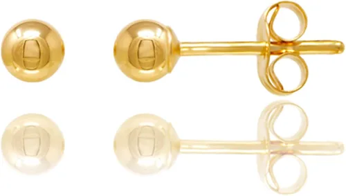 Vista 2 de Pendientes de bola de oro amarillo de 14 quilates con mariposa
