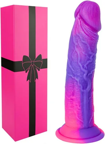 Vista 12 de Consolador de 5 pulgadas ultra pequeño y realista de fantasía con ventosa, consolador de silicona mini lindo de 4" en púrpura y rosa para mujeres