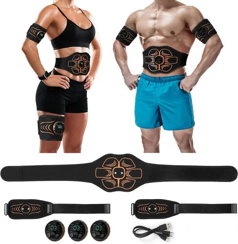 Vista 9 de Estimulador muscular electrónico; estimulador de abdominales, máquina muscular para abdomen/brazos, recargable por USB para fitness, entrenamiento