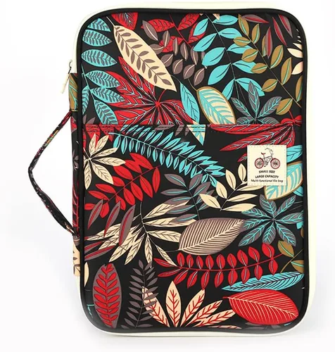Vista 9 de A4 Portfolio Organizer Bag Handbag Document Zipper Bag File Folder Holder Pouch Case for Tablets Mobile Phones Notebooks Azul oscuro