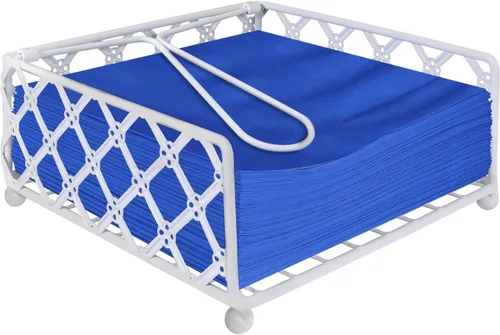 Vista 8 de Blue Donuts Lattice Collection Servilletero, servilleteros para mesas, servilleteros de mesa de comedor para cocina, servilletero plano, color negro