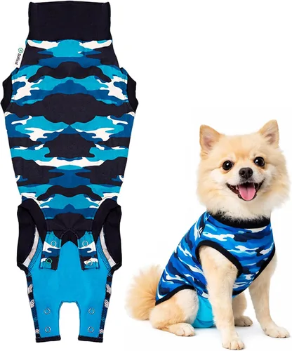 Vista 31 de Traje de recuperación Suitical para perros, de color negro, XXXS, Negro