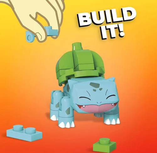 Vista 4 de Mega Construx Pokemon Bulbasaur - Juego de construcción, juguetes de construcción para niños [Exclusivo de Amazon]