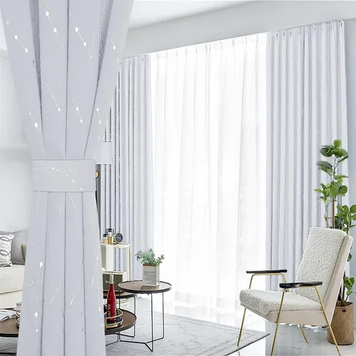 Vista 64 de BUHUA - Paneles de cortinas opacas para sala de estar, cortinas grises con aislamiento térmico, cortinas de ventana para dormitorio - 72 pulgadas