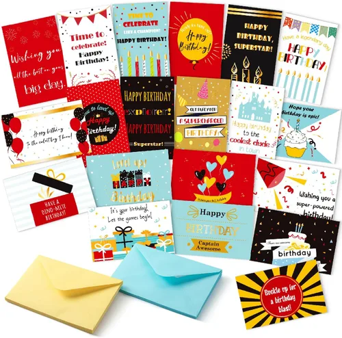 Vista 10 de Mr. Pen - Tarjetas de feliz cumpleaños para niños, 3.75 x 5.2 pulgadas, paquete de 48 con sobres, 6 diseños de animales coloridos, tarjeta
