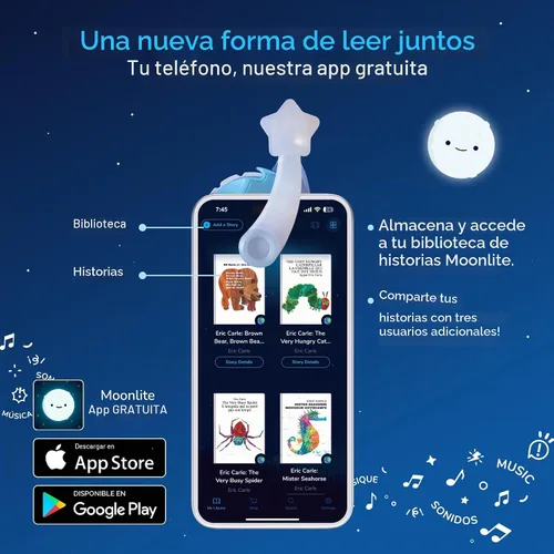 Vista 5 de Moonlite Bedtime - Mega paquete de 10 pisos con el proyector Moonlite