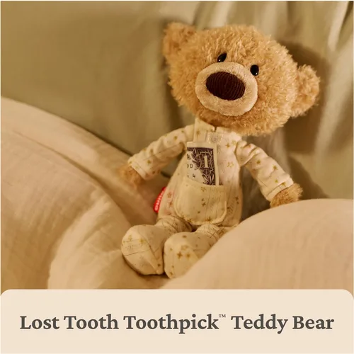 Vista 2 de GUND Oso de palillo de dientes perdidos, oso de peluche de alta calidad con pijama y bolsillo para notas o dientes de bebé, animales de peluche