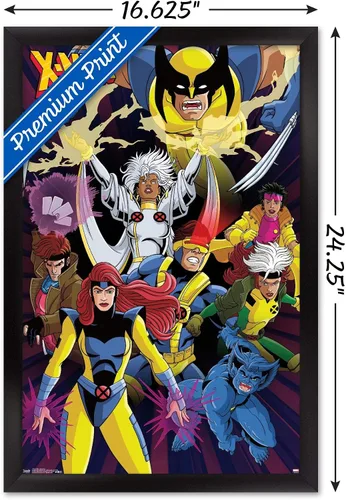 Vista 3 de Trends International Marvel Comics - The X-Men - Impresionante póster de pared 14725 x 22375 pulgadas versión con marco negro