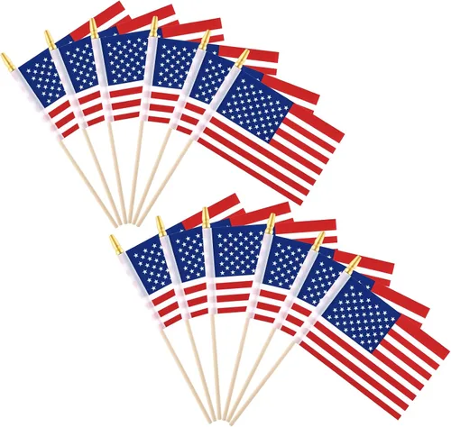 Vista 12 de URSKYTOUS Bandera de jardín americana pequeña bandera americana de doble cara de 12 x 18 pulgadas, resistente a la intemperie, banderas patrióticas