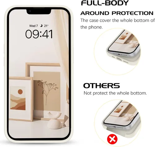 Vista 9 de DOMAVER Funda de silicona líquida para iPhone 14 para mujeres y hombres, cojín de forro de microfibra de goma, funda suave a prueba de golpes