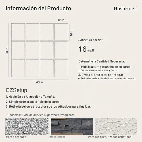 Vista 7 de Paquete de 12 paneles acústicos, paneles de pared acústicos grandes de 16 x 12 x 0.4 pulgadas, paneles autoadhesivos de absorción de sonido