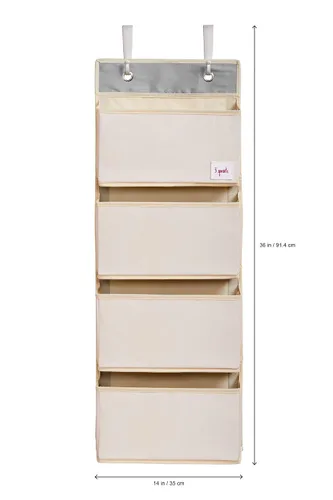 Vista 3 de 3 Sprouts Organizador de bebé sobre la puerta, almacenamiento esencial para el cuarto del bebé, soporte de animales de peluche y organizador de Oso