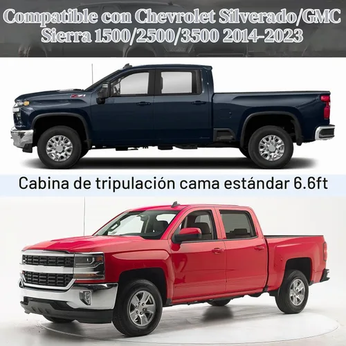 Vista 7 de Cubierta impermeable para auto compatible con Chevrolet Silverado/GMC Sierra 1500/2500/3500 Crew Cab de 6.6 pies de largo 2014-2025, cubierta
