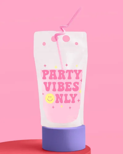 Vista 6 de xo, Fetti Preppy Party - Bolsas para bebidas de cumpleaños – 15 unidades Bonitas tazas de fiesta de cumpleaños, decoraciones de fiesta sonriente
