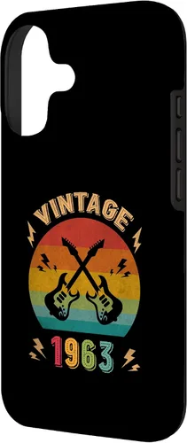 Vista 2 de Vintage 1963 Birthday Guitar Player 63th Guitarist Birthday Case for iPhone 17