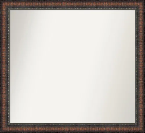 Vista 71 de Amanti Art Espejo de baño marrón para sobre el fregadero, 24 x 24 pulgadas, espejo de tocador cuadrado marrón Caleb, marco de madera rústica