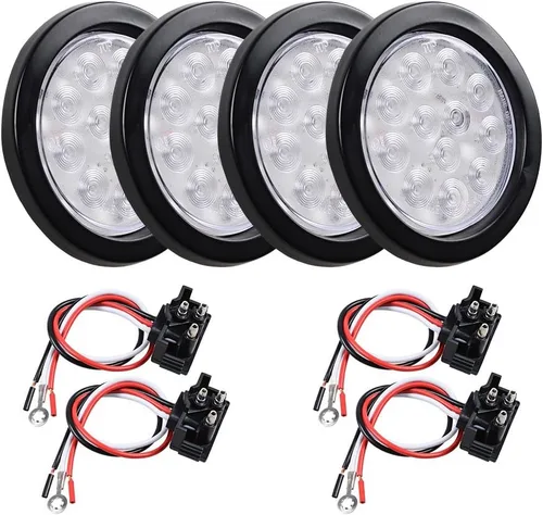 Vista 25 de Kit de tapones de cableado con cubierta de hule para luz trasera LED redonda de 4", 12 ledes, para RV, camioneta